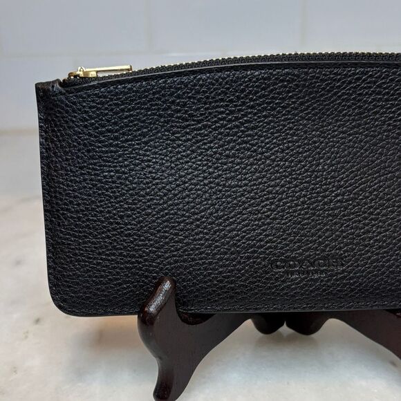 Coach Pebbled Leather Card Holder Pouch Wallet - Picture 2 of 16